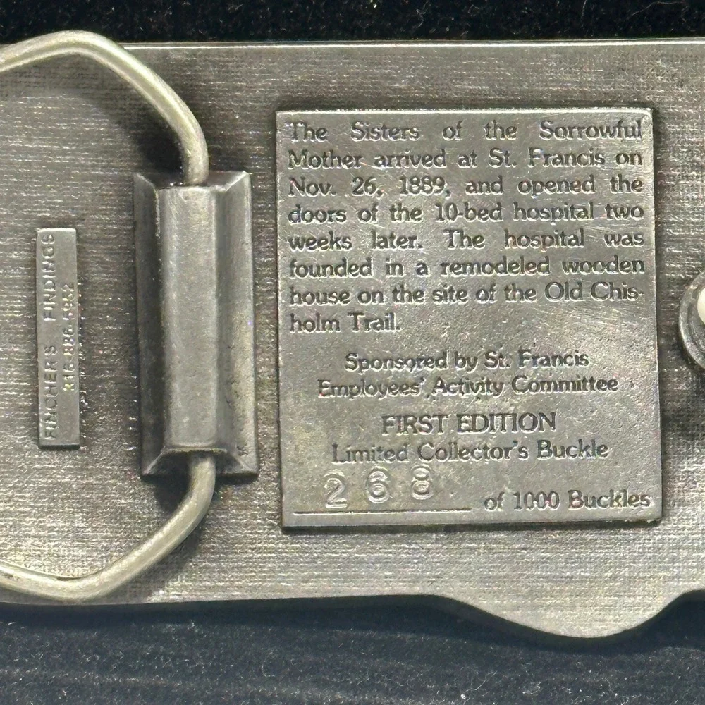 Vintage 1985 St Francis Wichita First Edition 269/1000 Hospital Belt Buckle